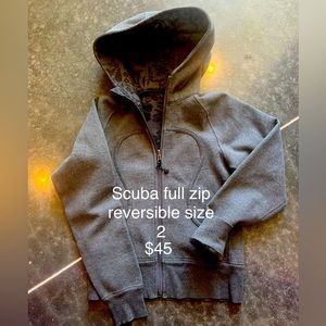 Scuba full zip, size 2